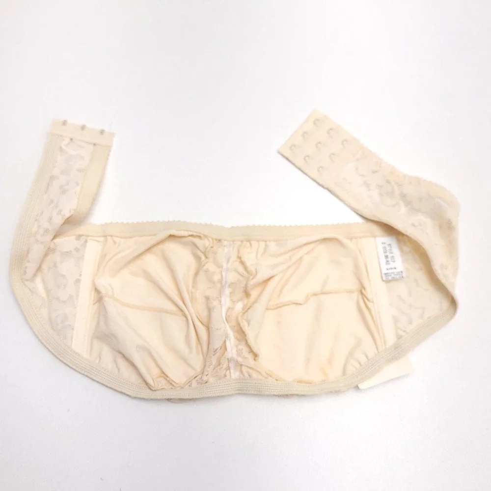 Vintage Target Strapless Lace Bra Beige Style 517 Fits 38-42 D ILGWU Union Made - Picture 4 of 6